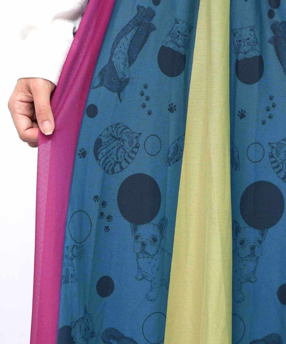 アニマル柄切替 マルチカラーチュールスカート-13