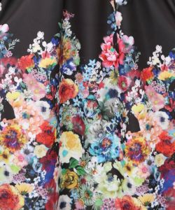 花柄に隠れ黒ネコ柄 ハーフジップジャージワンピース-13