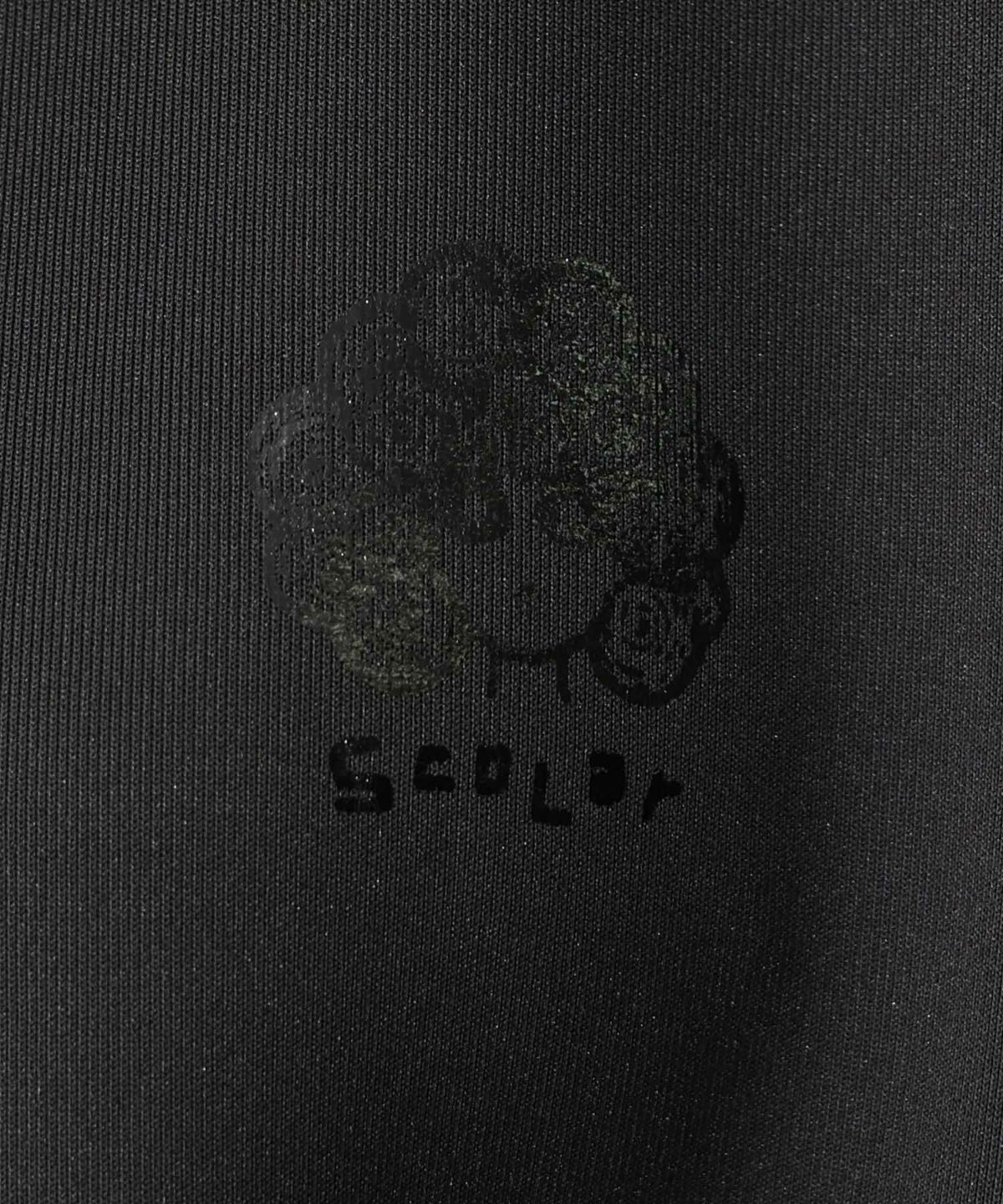 花柄に隠れ黒ネコ柄 ハーフジップジャージワンピース-21