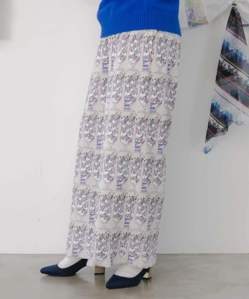 ネコパフェ・蝶柄 ベロアプリーツパンツ-4