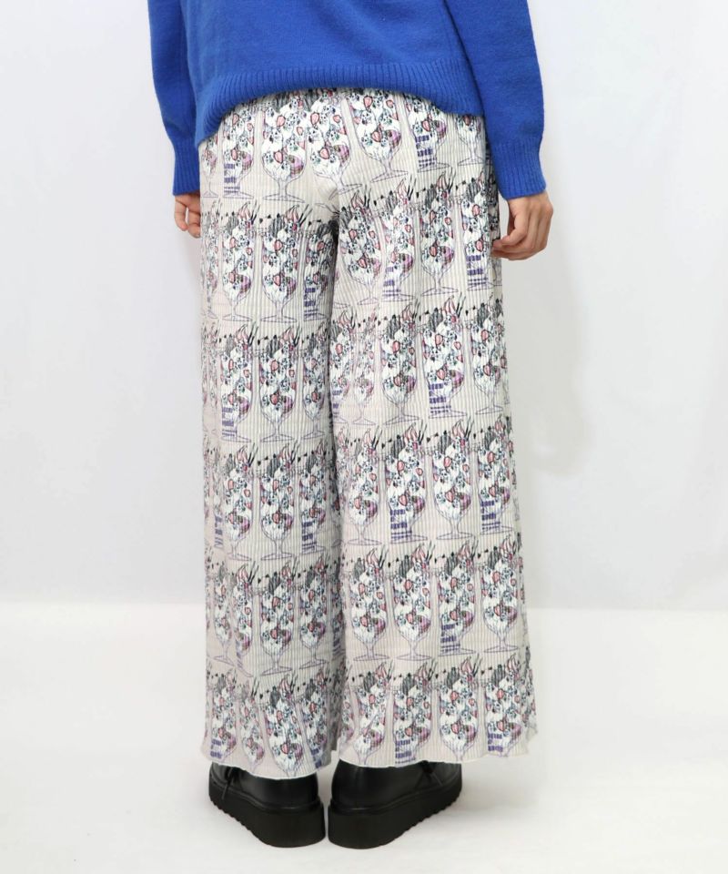 ネコパフェ・蝶柄 ベロアプリーツパンツ-14