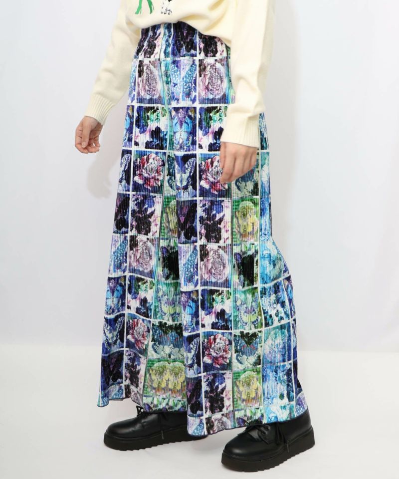 ネコパフェ・蝶柄 ベロアプリーツパンツ-17