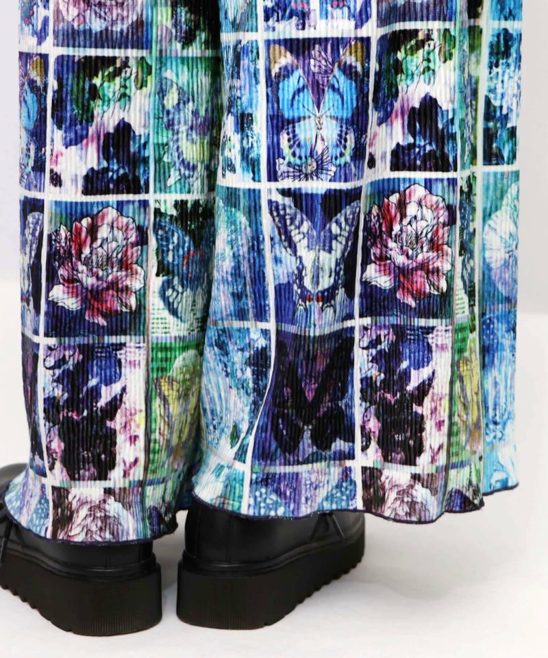 ネコパフェ・蝶柄 ベロアプリーツパンツ-22