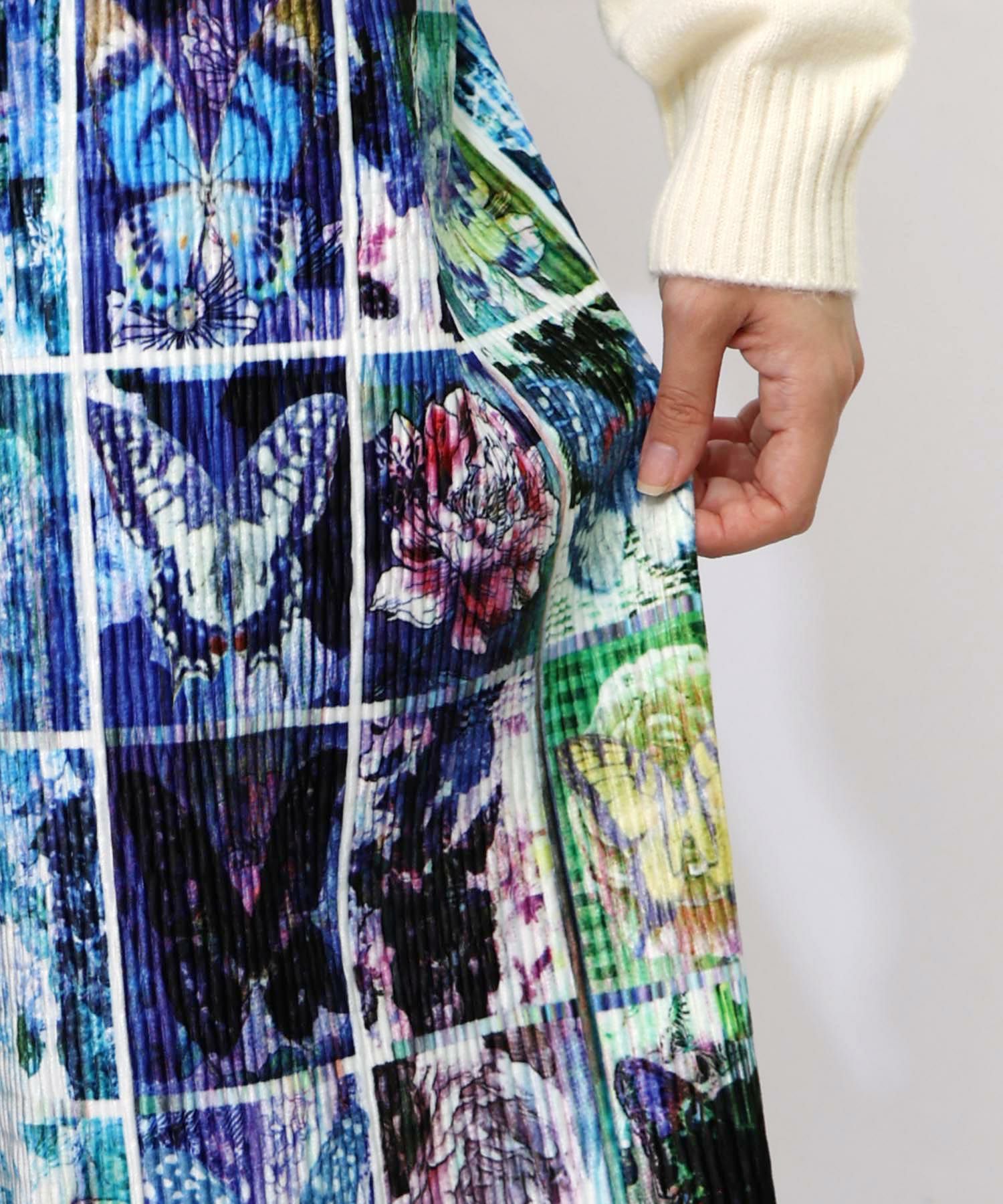 ネコパフェ・蝶柄 ベロアプリーツパンツ-23