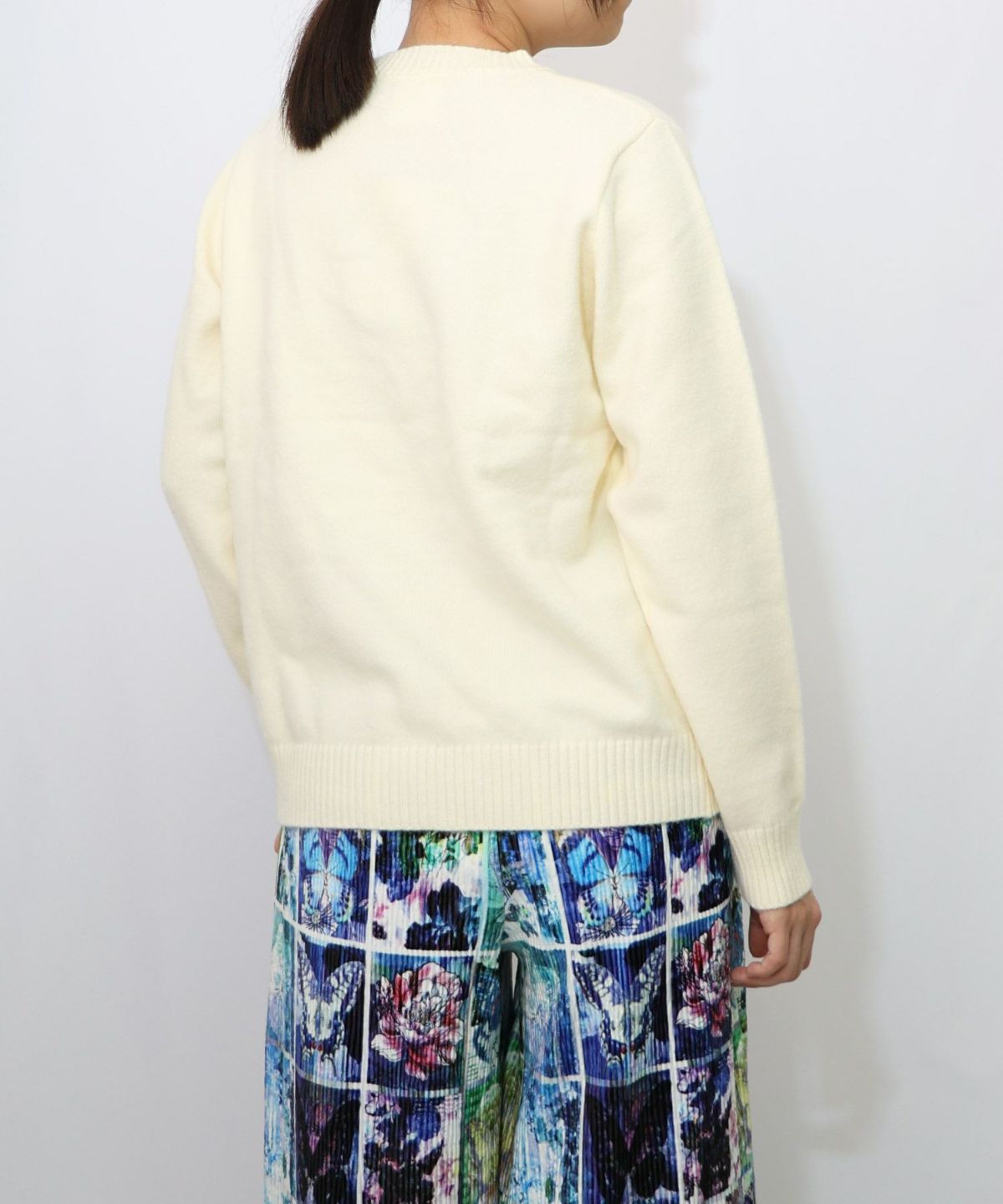 女の子とワンちゃん刺繍アップリケ ニットプルオーバー-15