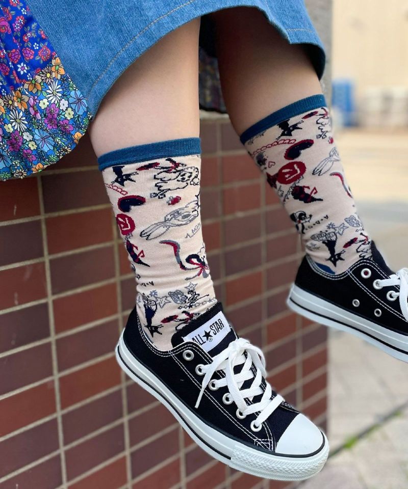 スカラーウサギと犬柄ソックス-4