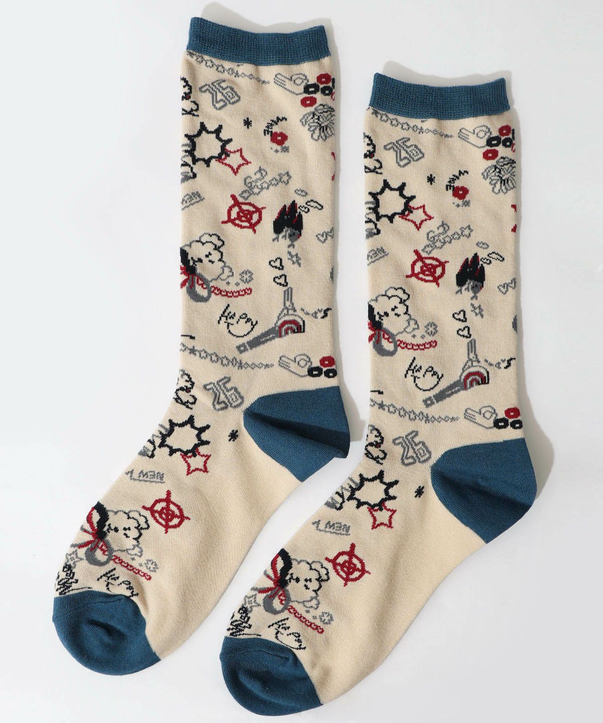 スカラーウサギと犬柄ソックス-6