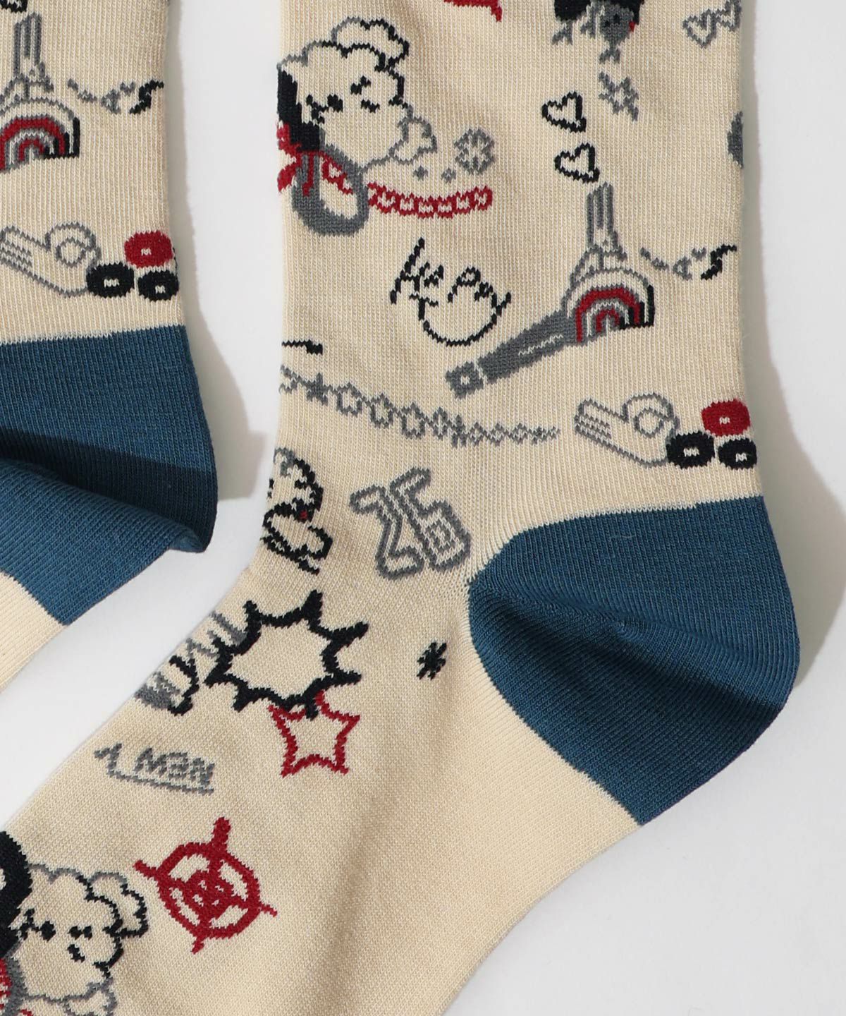 スカラーウサギと犬柄ソックス-9