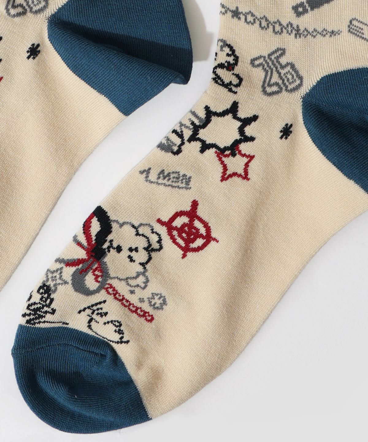 スカラーウサギと犬柄ソックス-10