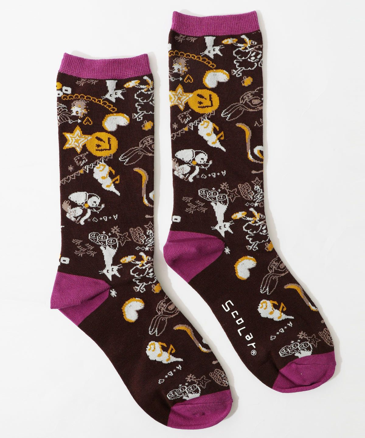 スカラーウサギと犬柄ソックス-12