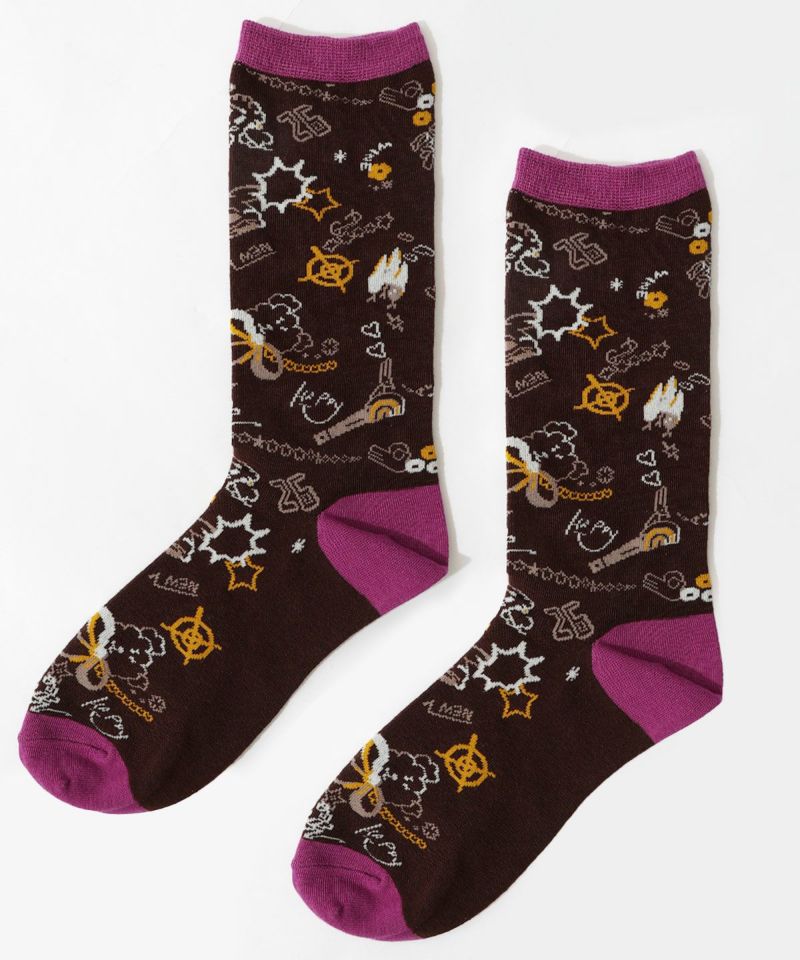 スカラーウサギと犬柄ソックス-13