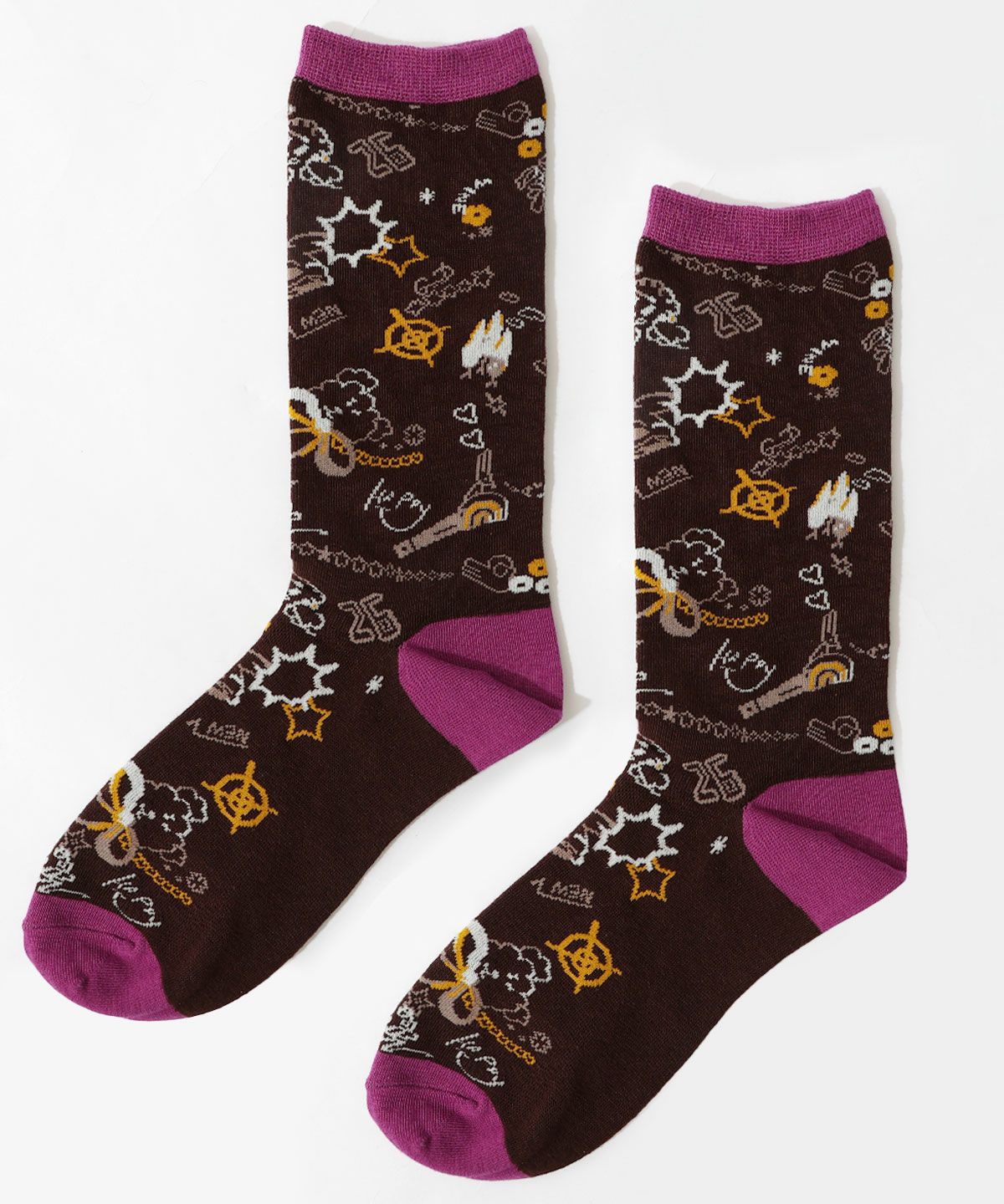 スカラーウサギと犬柄ソックス-13