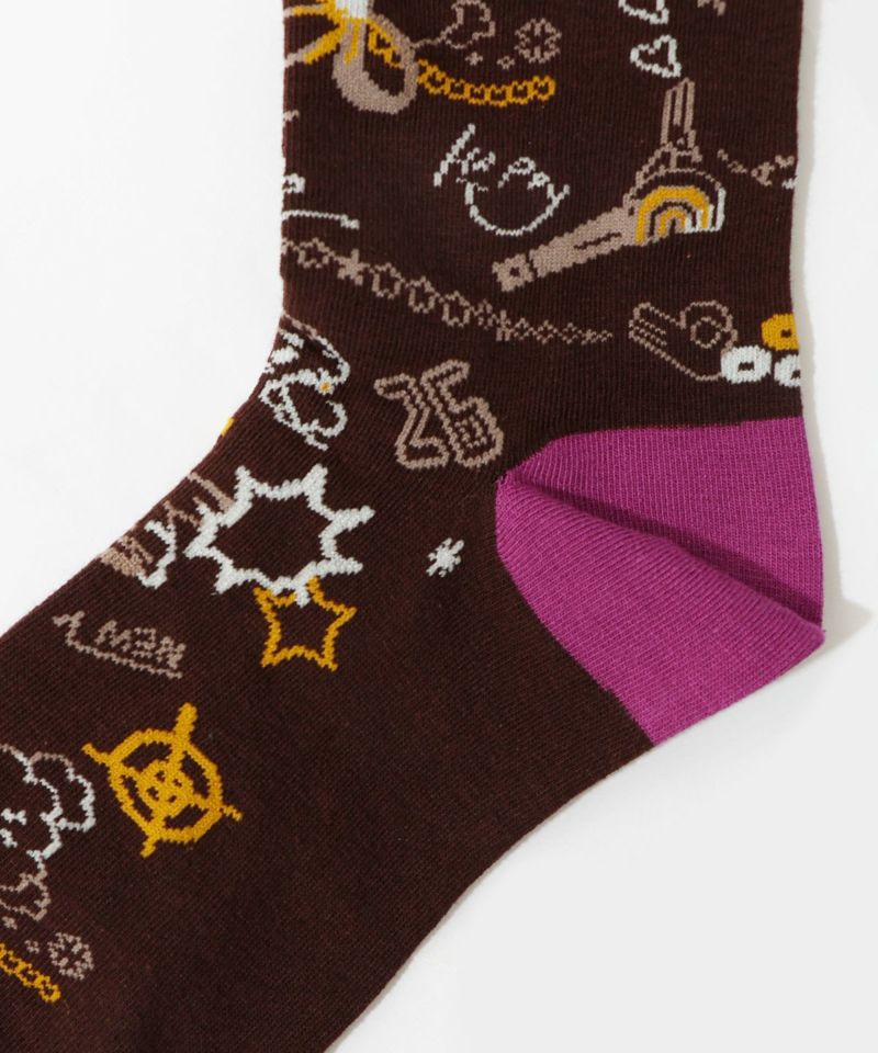 スカラーウサギと犬柄ソックス-15