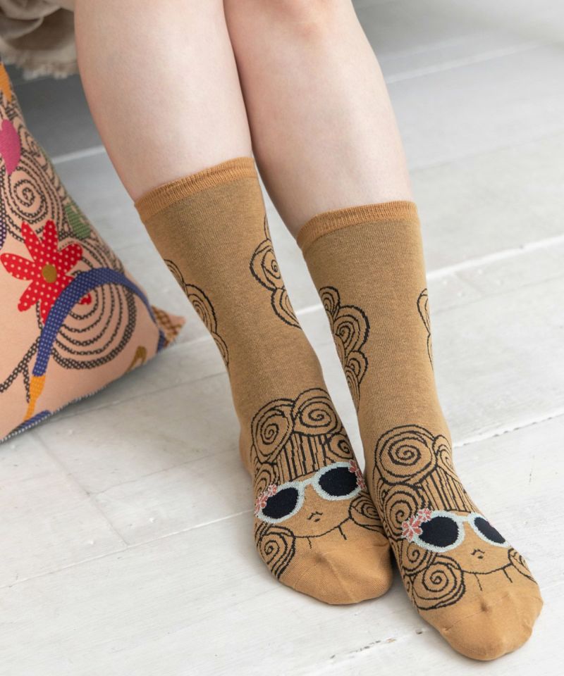 スカラーちゃんサングラス柄ソックス-3