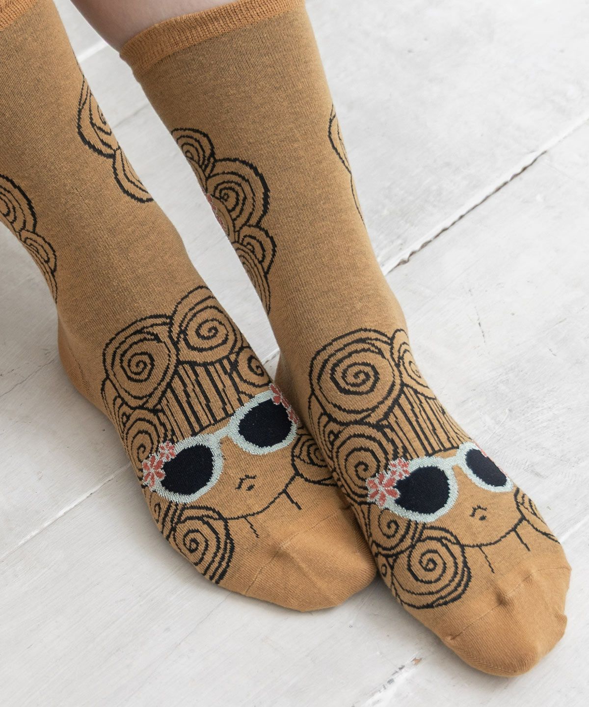 スカラーちゃんサングラス柄ソックス-4