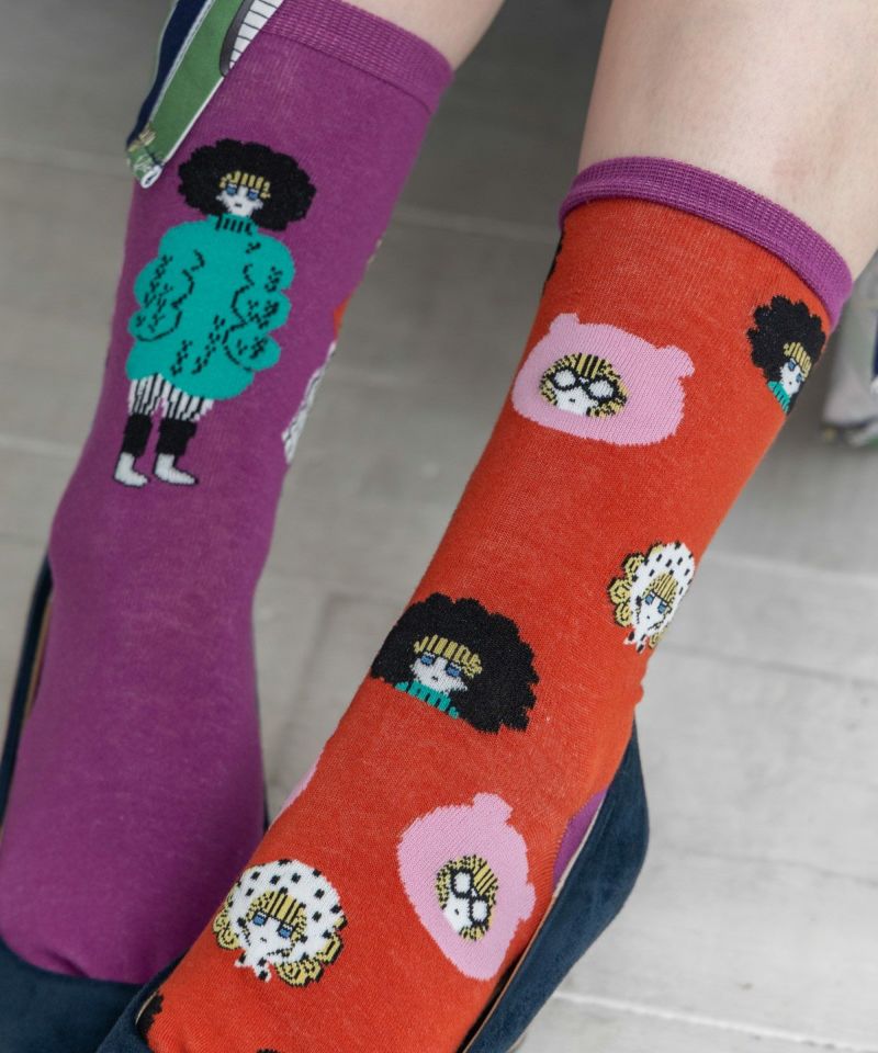 スカラーちゃん左右異柄ソックス-3