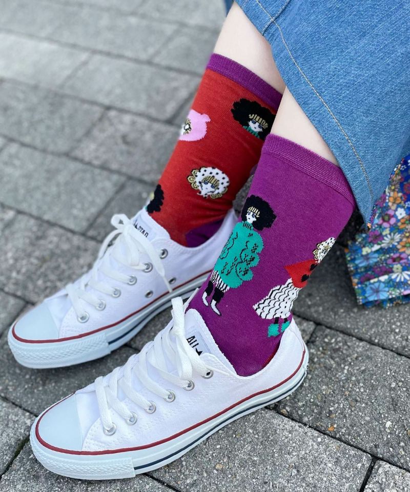 スカラーちゃん左右異柄ソックス-4