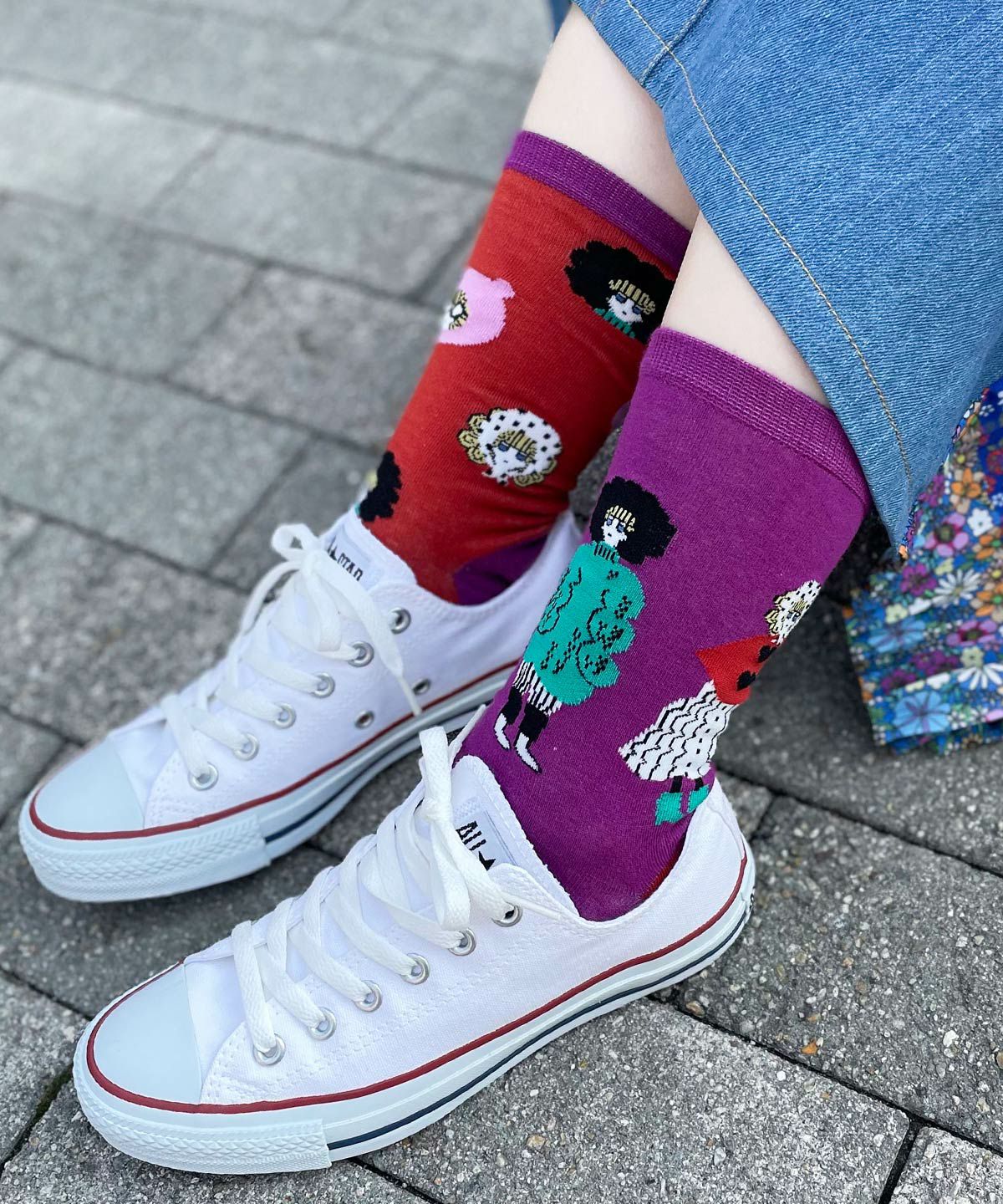 スカラーちゃん左右異柄ソックス-4