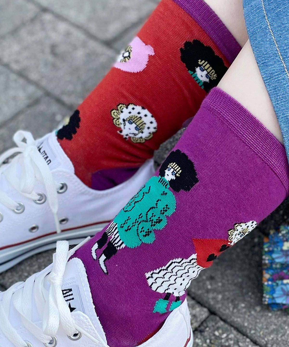 スカラーちゃん左右異柄ソックス-5