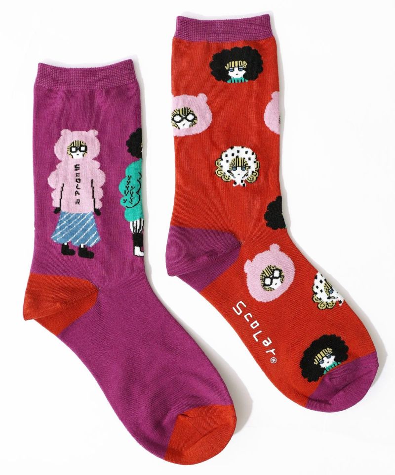 スカラーちゃん左右異柄ソックス-7