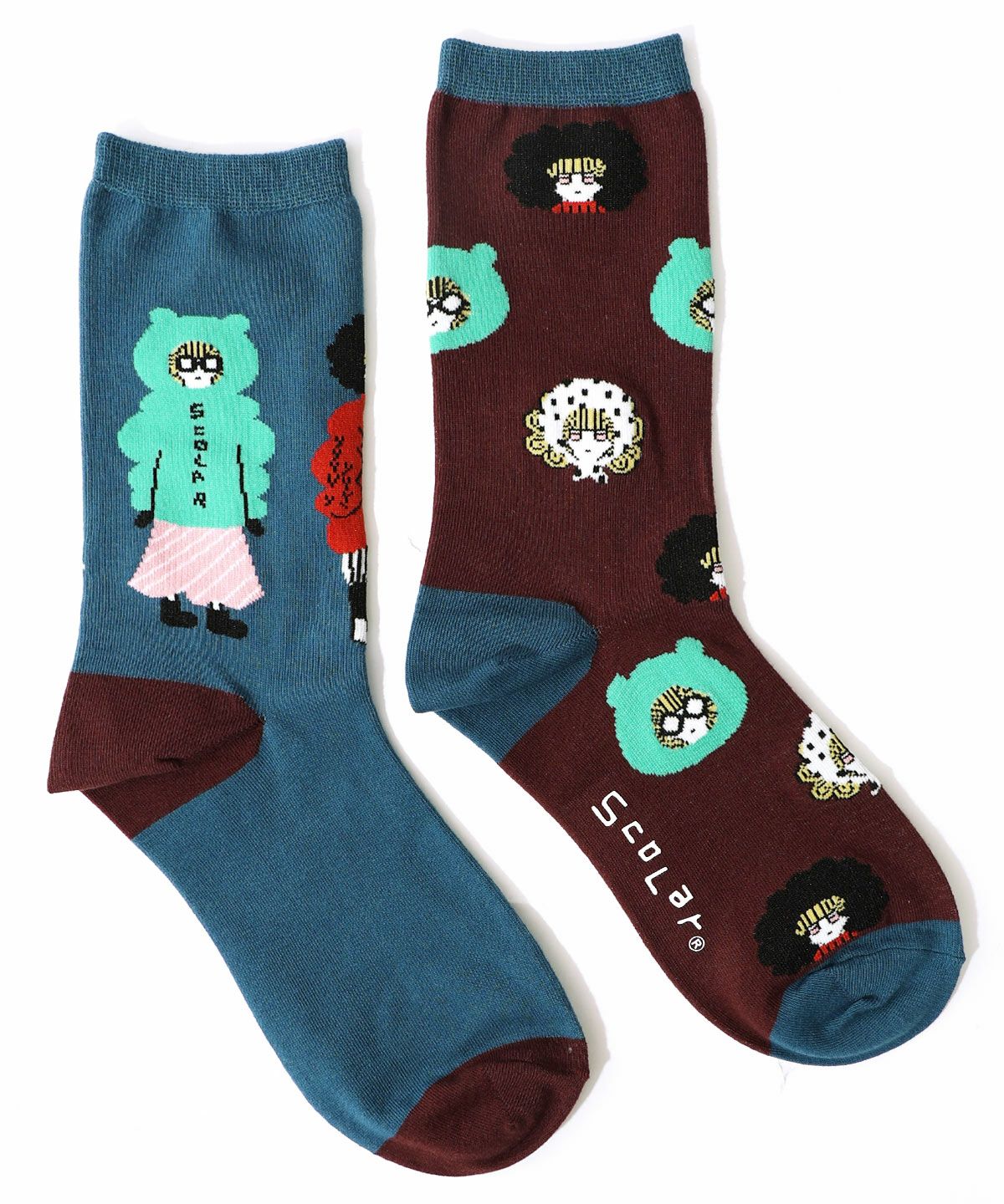 スカラーちゃん左右異柄ソックス-11