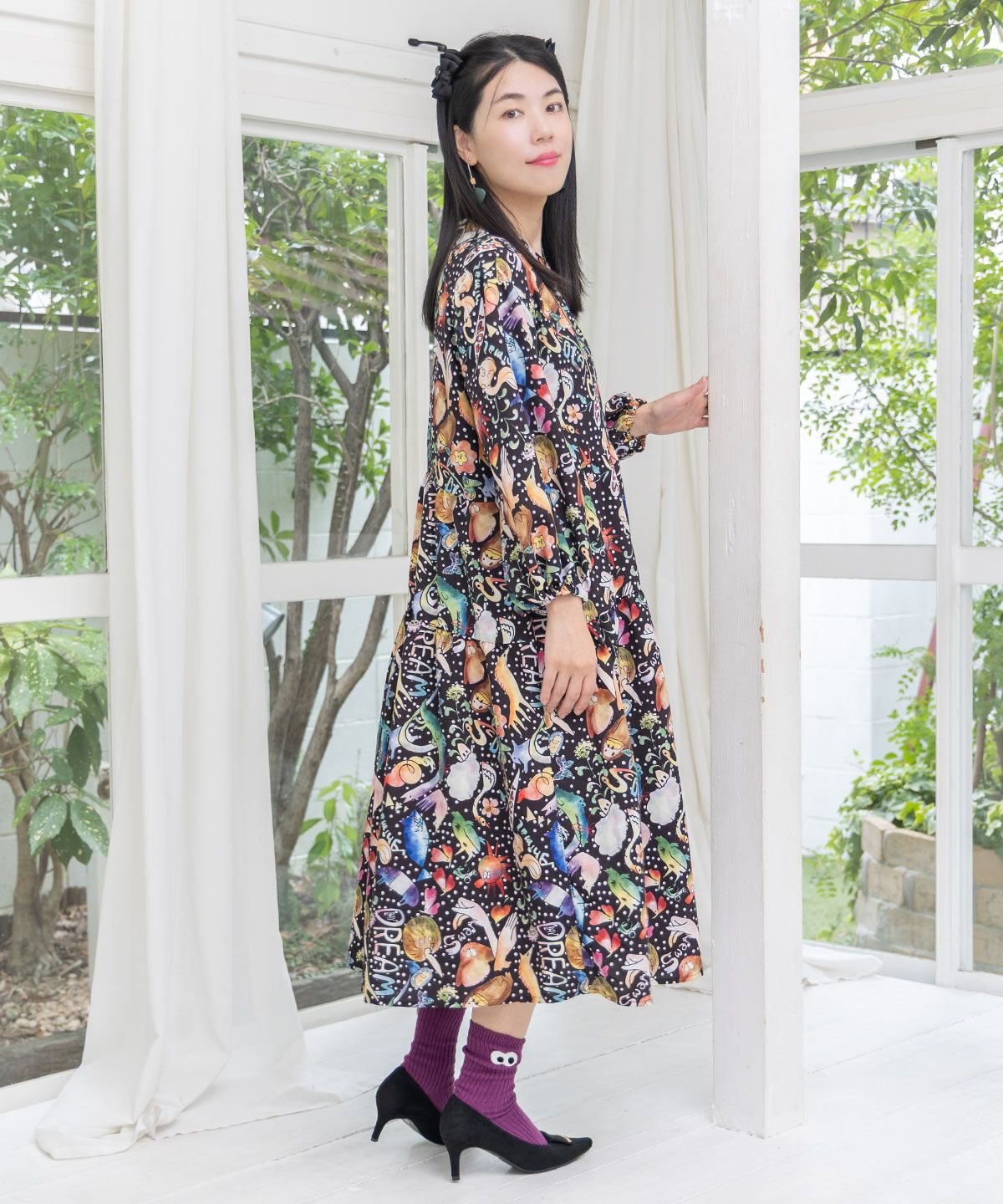 目玉ワッペン付リブソックス-2