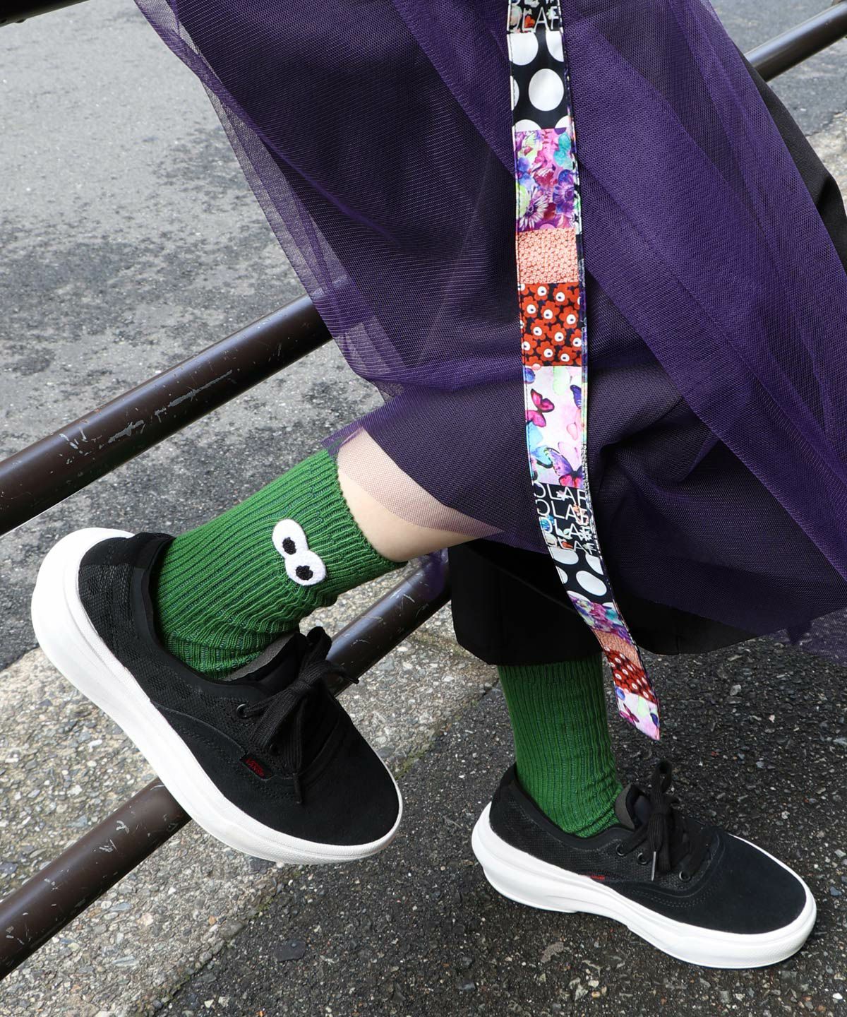 目玉ワッペン付リブソックス-4