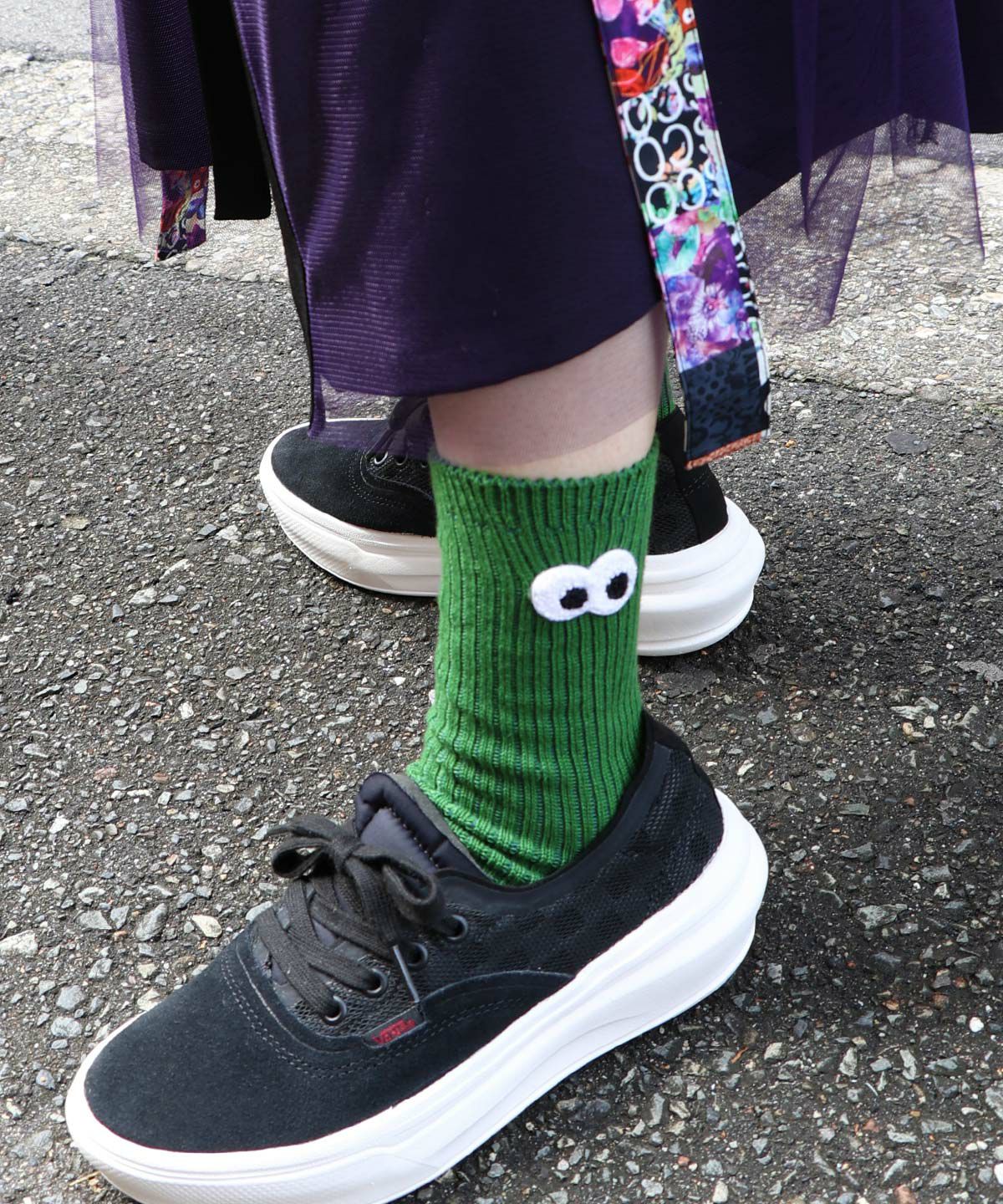 目玉ワッペン付リブソックス-5