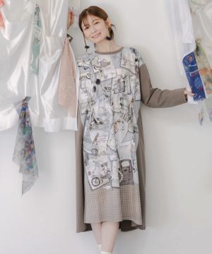 【新品未使用品】スカラー　ワンピース 553221：花蝶コラージュ柄ワンピースの通販-ScoLar