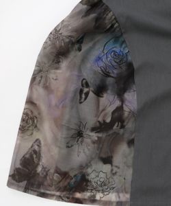 アート花柄異素材切替スカート-9