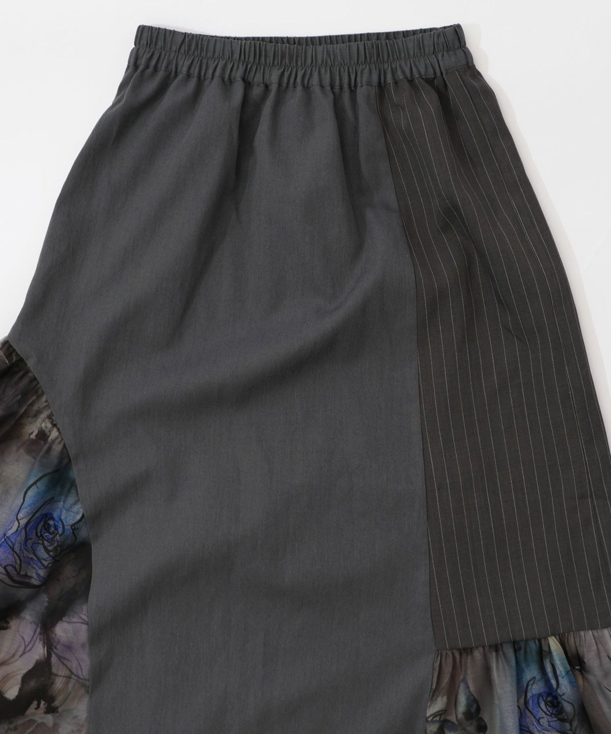 アート花柄異素材切替スカート-12