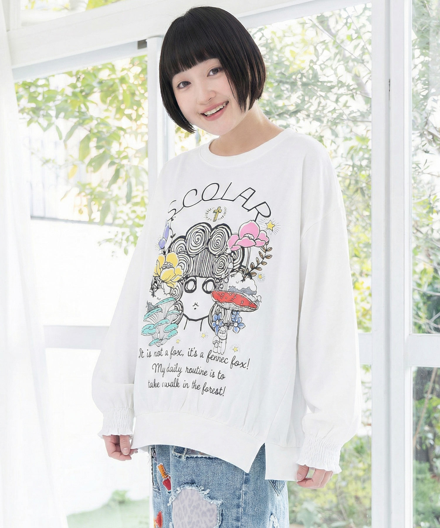 きのこ花十字架スカ子プルオーバー-1