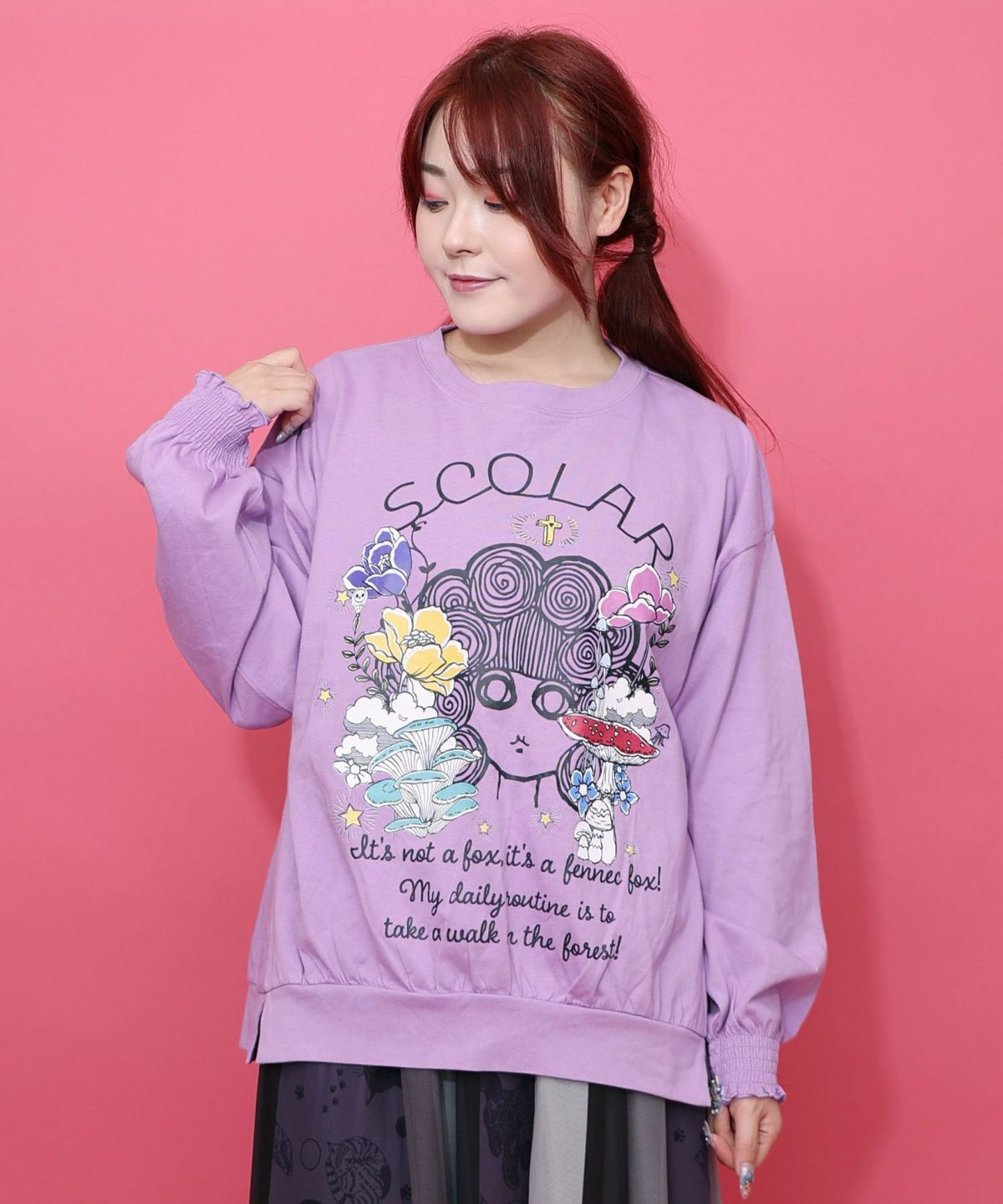 きのこ花十字架スカ子プルオーバー-1