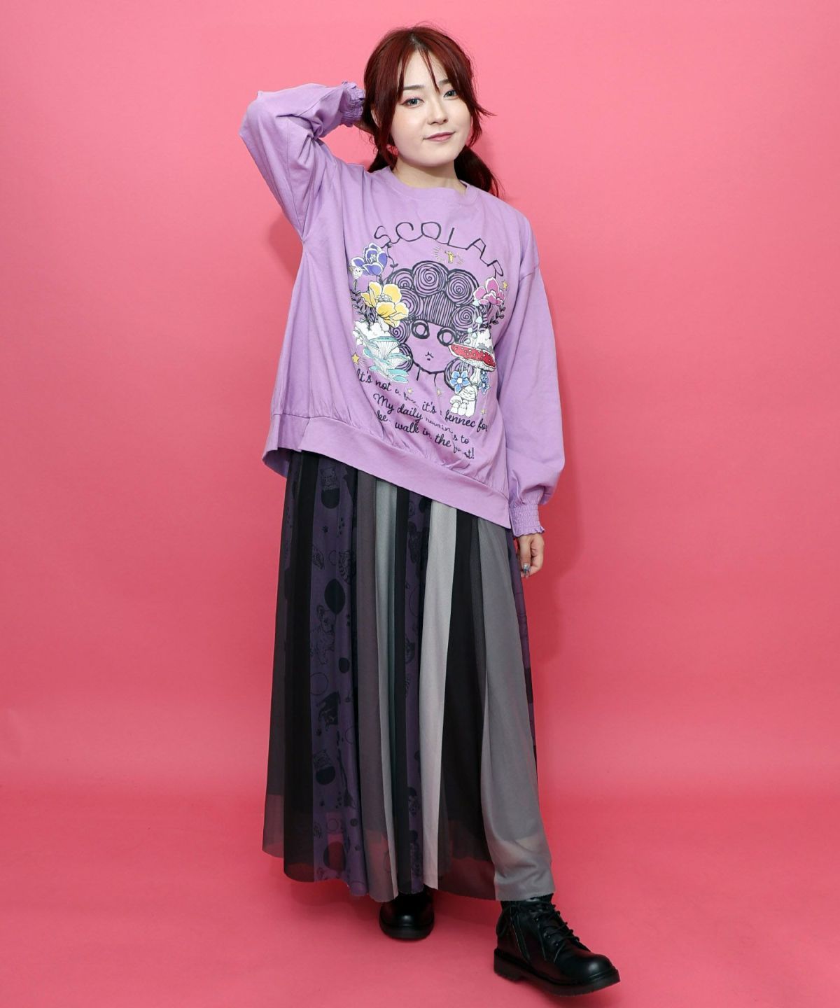 きのこ花十字架スカ子プルオーバー-2