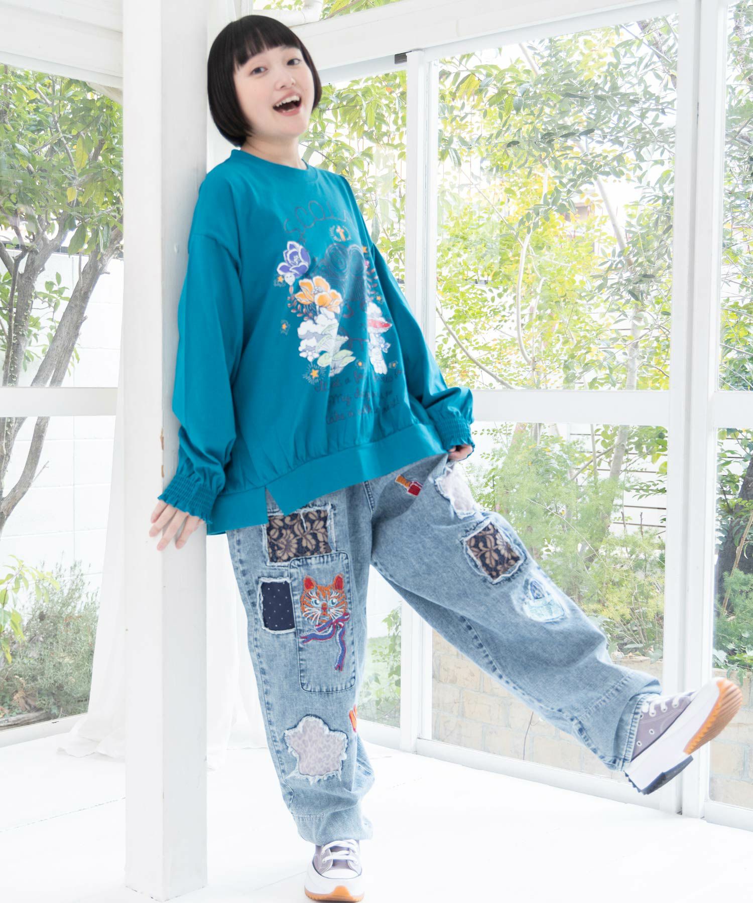 きのこ花十字架スカ子プルオーバー-9