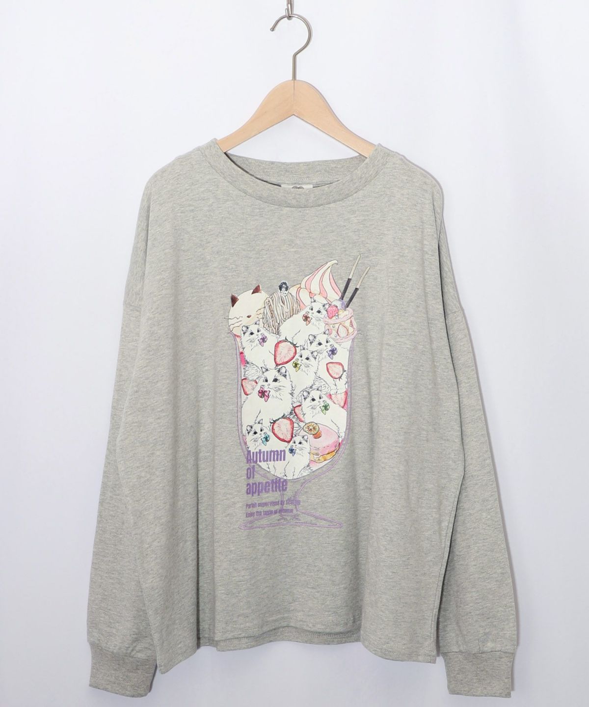 いちご猫パフェプリントプルオーバー-7