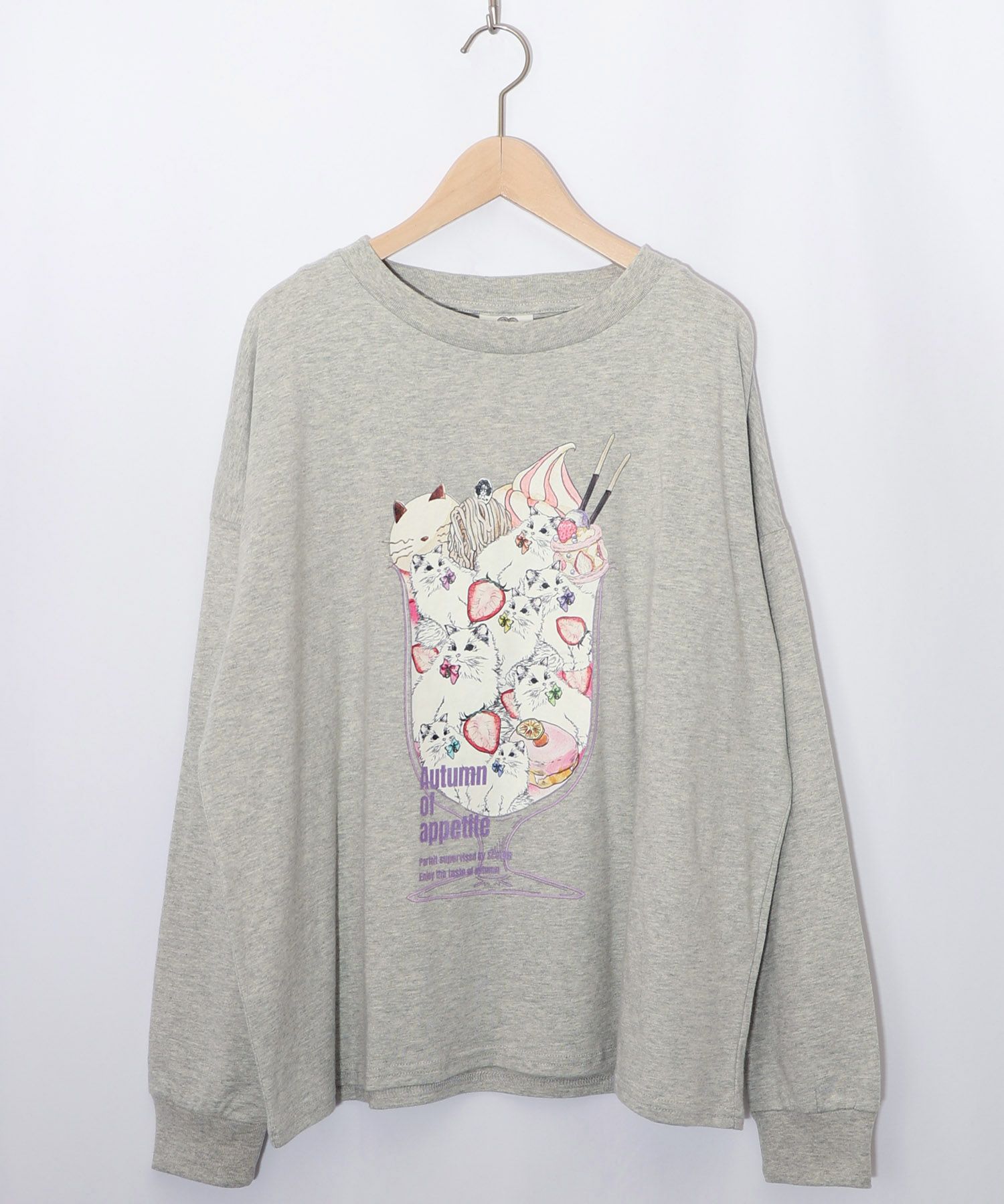 いちご猫パフェプリントプルオーバー-7