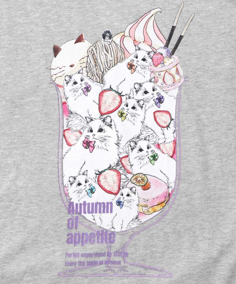 いちご猫パフェプリントプルオーバー-8