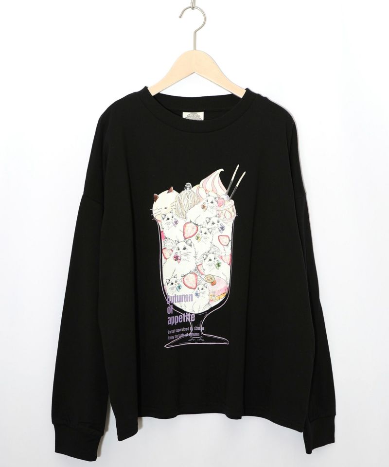 いちご猫パフェプリントプルオーバー-9