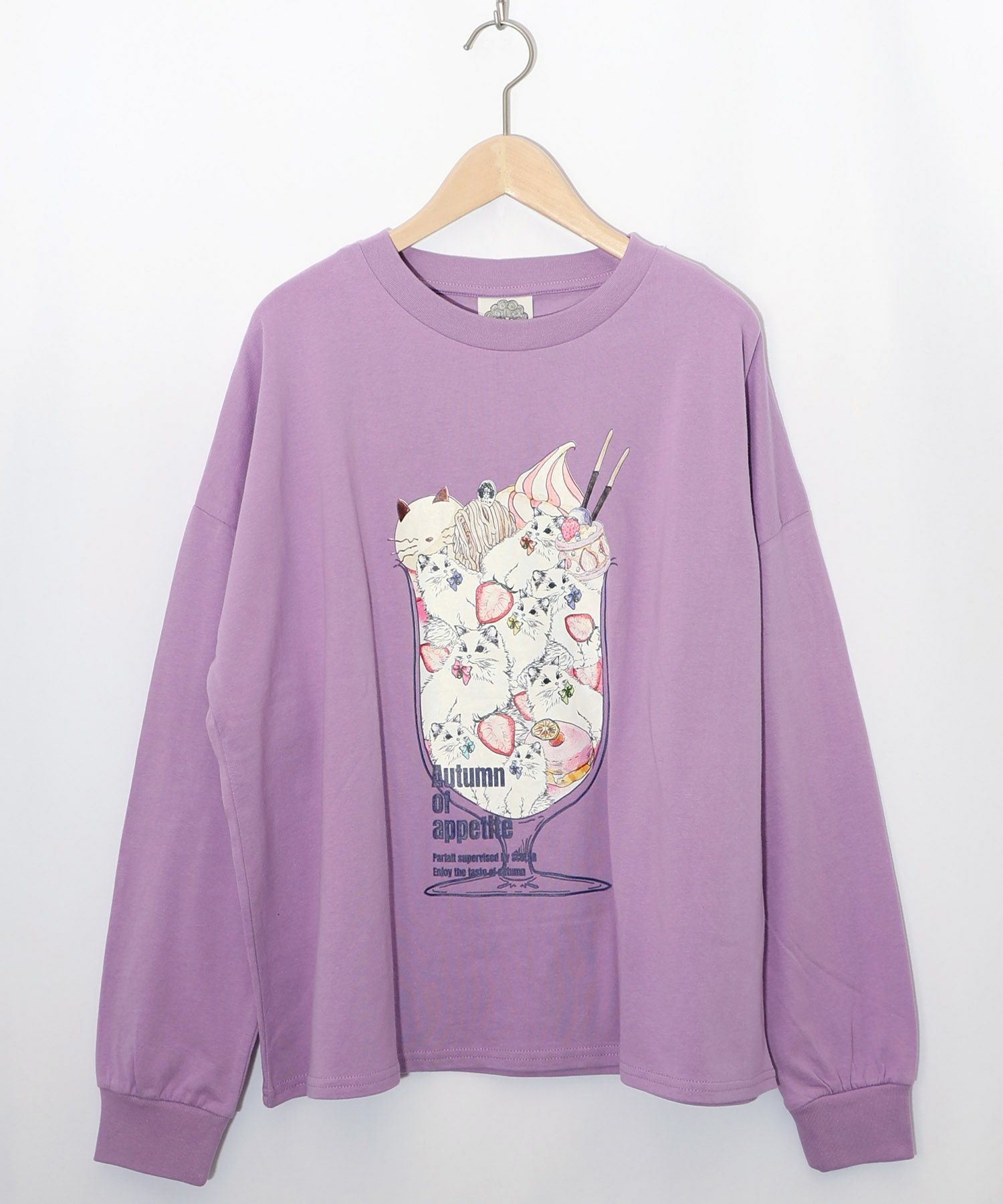 いちご猫パフェプリントプルオーバー-11