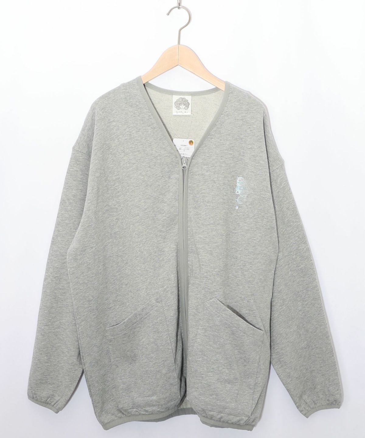ミニ裏毛スカ子ロゴ ダブルジップカーディガン-9
