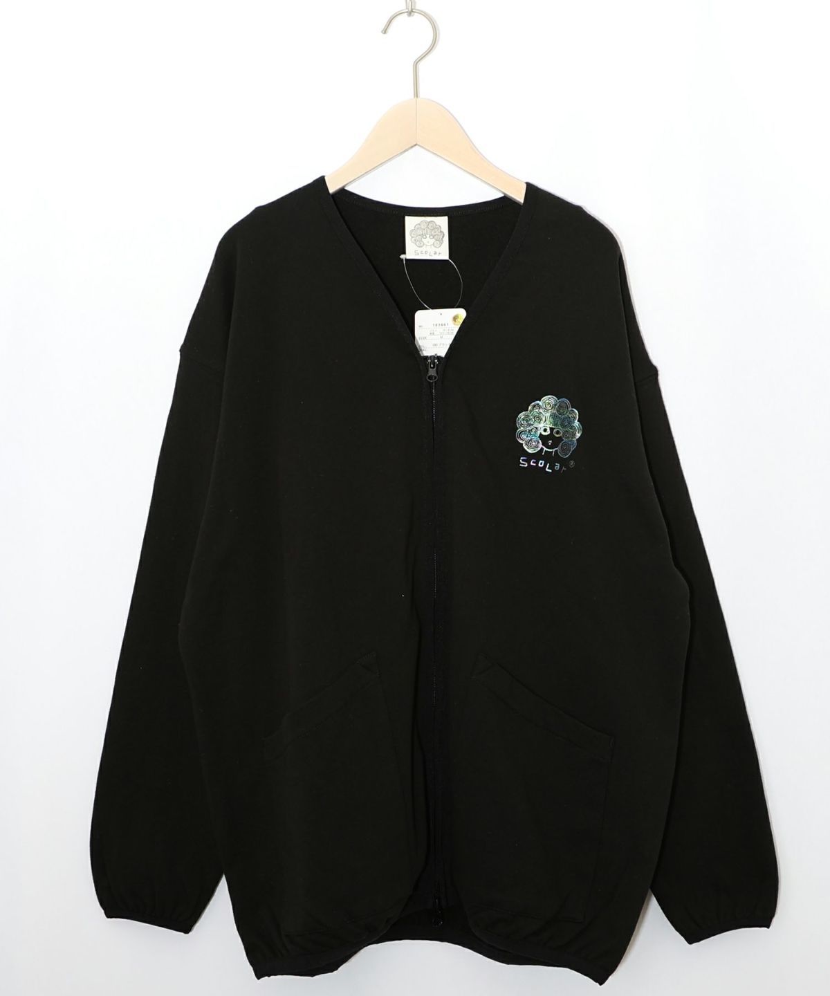 ミニ裏毛スカ子ロゴ ダブルジップカーディガン-11