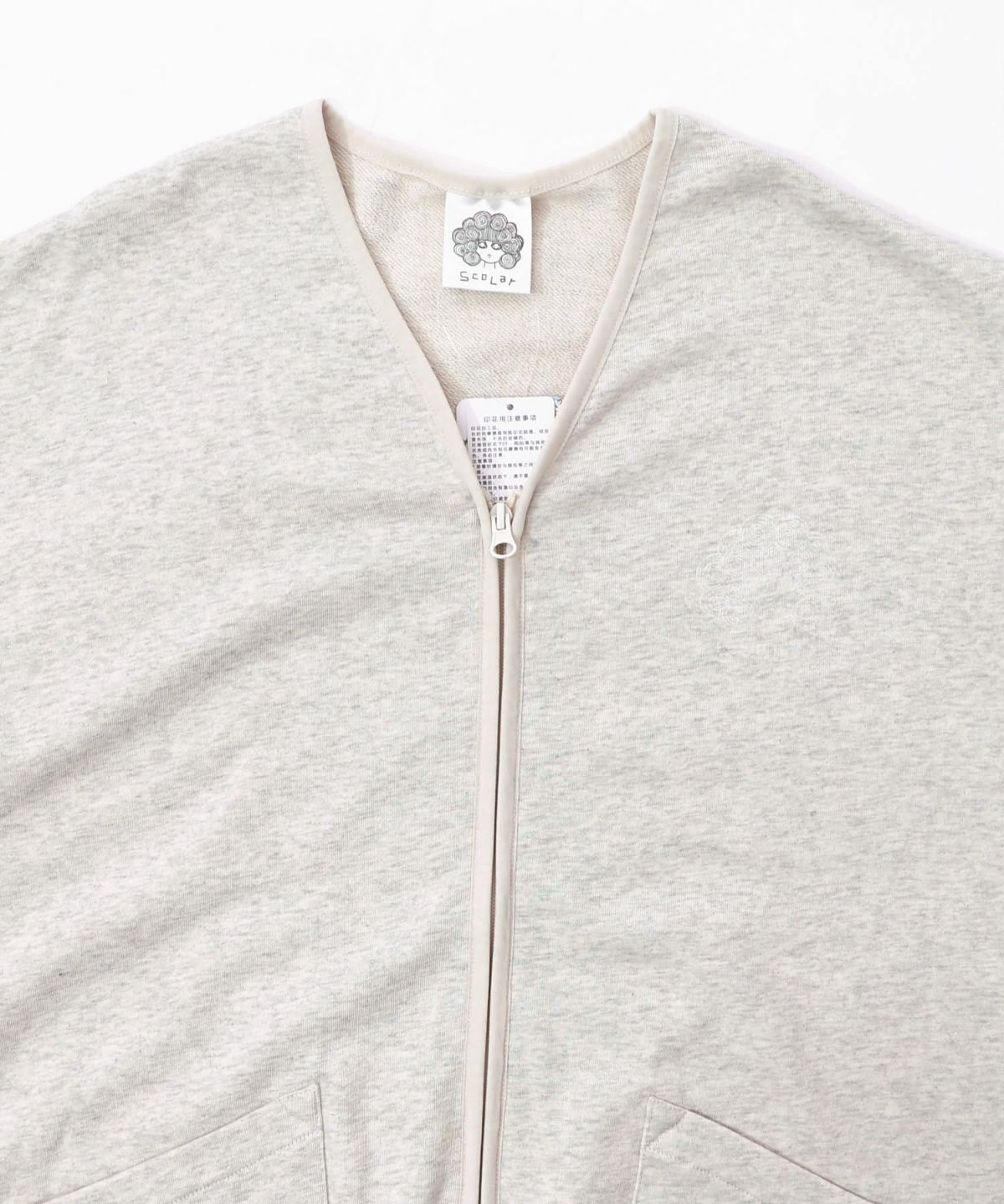 ミニ裏毛スカ子ロゴ ダブルジップカーディガン-13