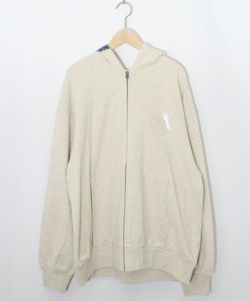 花蝶柄スカ子箔プリントロゴパーカー-8