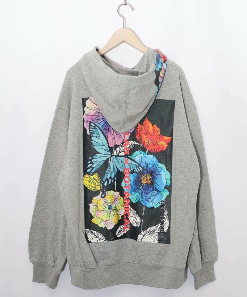 花蝶柄スカ子箔プリントロゴパーカー-12