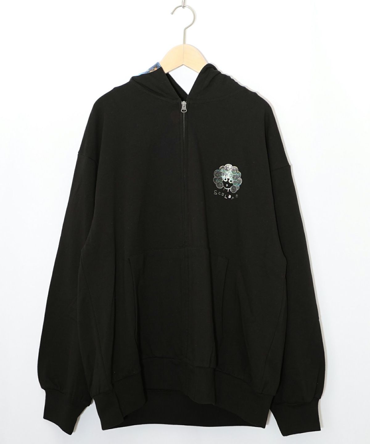 花蝶柄スカ子箔プリントロゴパーカー-14