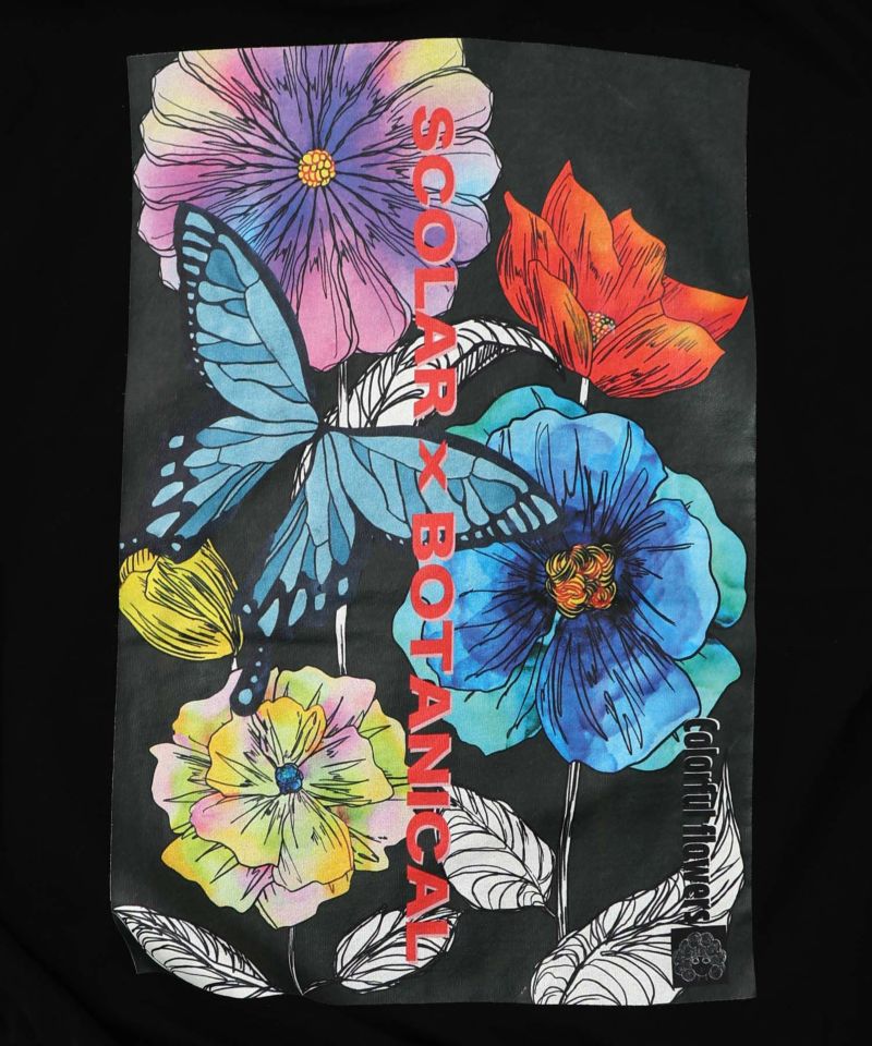 花蝶柄スカ子箔プリントロゴパーカー-16