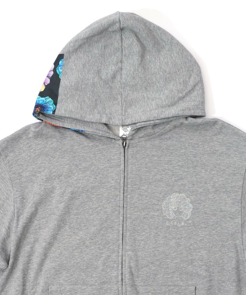 花蝶柄スカ子箔プリントロゴパーカー-17