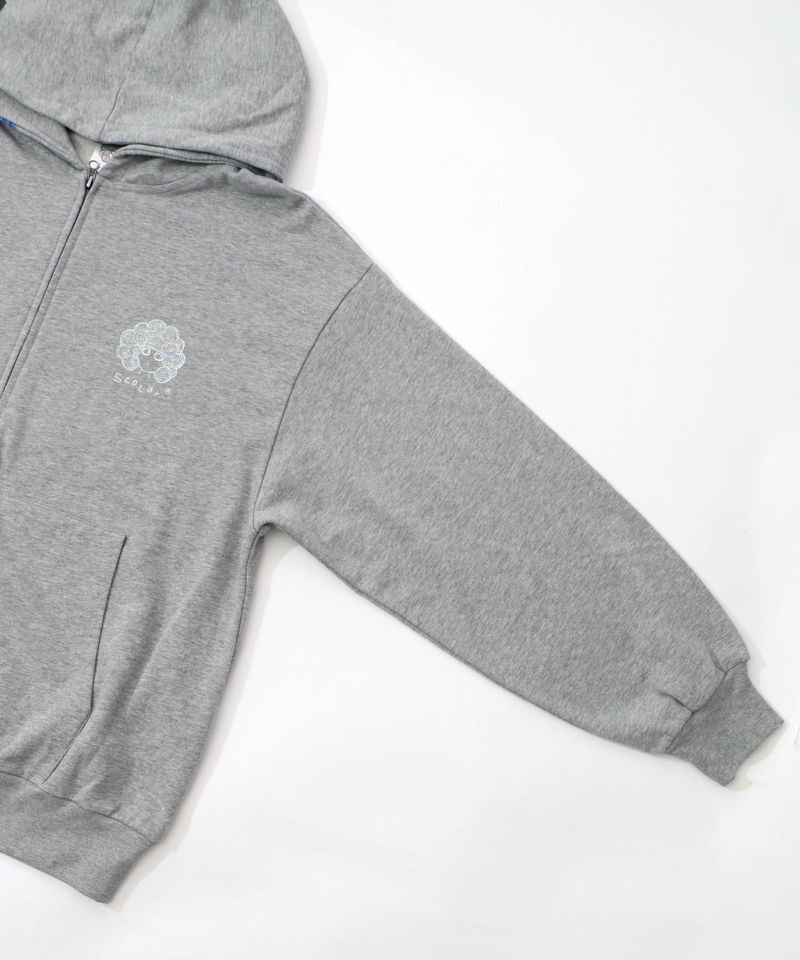 花蝶柄スカ子箔プリントロゴパーカー-18