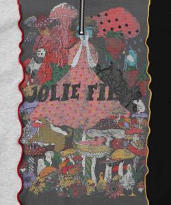 メロウ加工配色ハーフジップワンピース-9